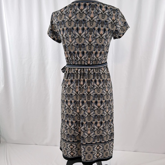 Max Studio Nordstrom Dress Faux Wrap front NWT short sleeves Mosaic print size S - Picture 9 of 12